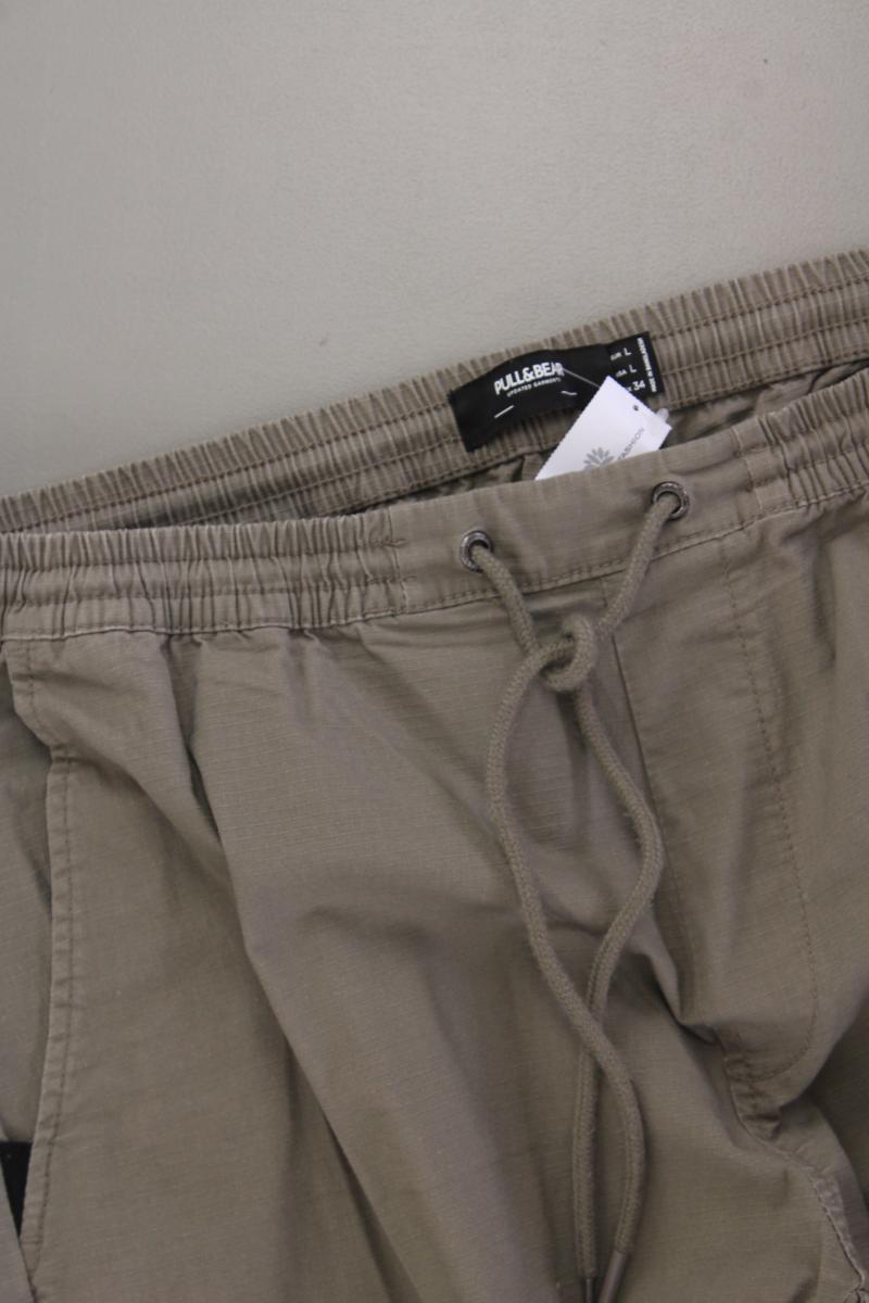 Pull&Bear Cargohose für Herren Gr. L grau aus Baumwolle