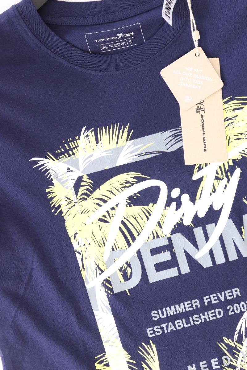Tom Tailor (Denim) Printshirt für Herren Gr. S neu mit Etikett Kurzarm blau