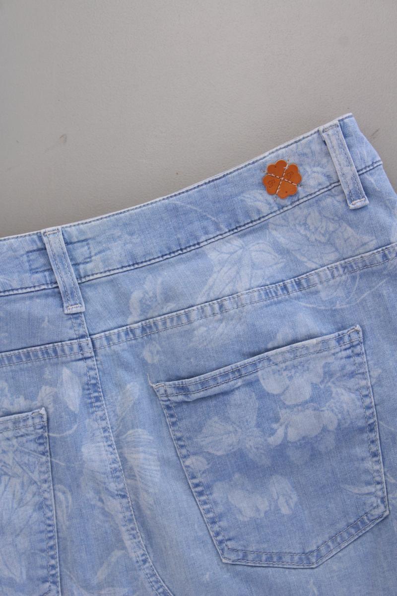 Pioneer Jeansrock Gr. 44 mit Blumenmuster blau aus Baumwolle