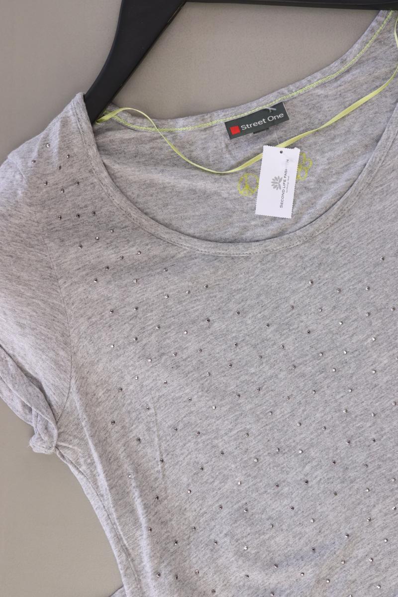 Street One T-Shirt Gr. 36 Kurzarm grau aus Baumwolle