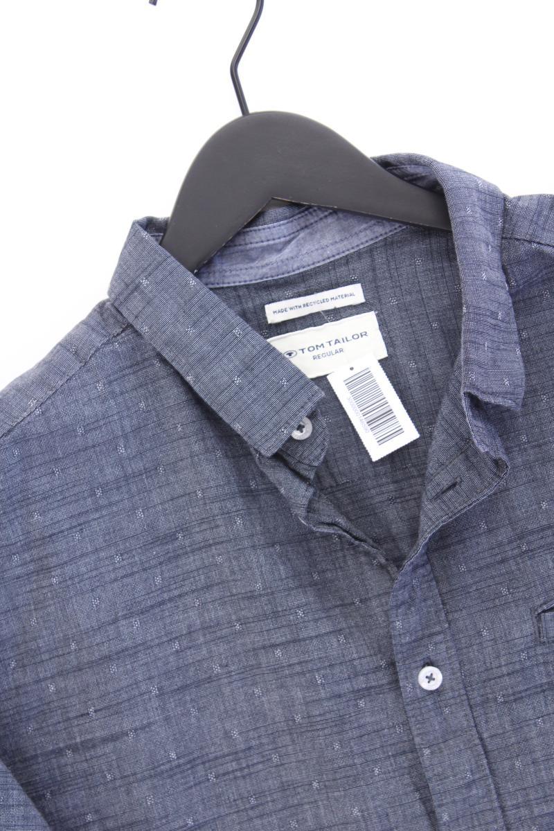 Tom Tailor Kurzarmhemd für Herren Gr. XL grau aus Baumwolle