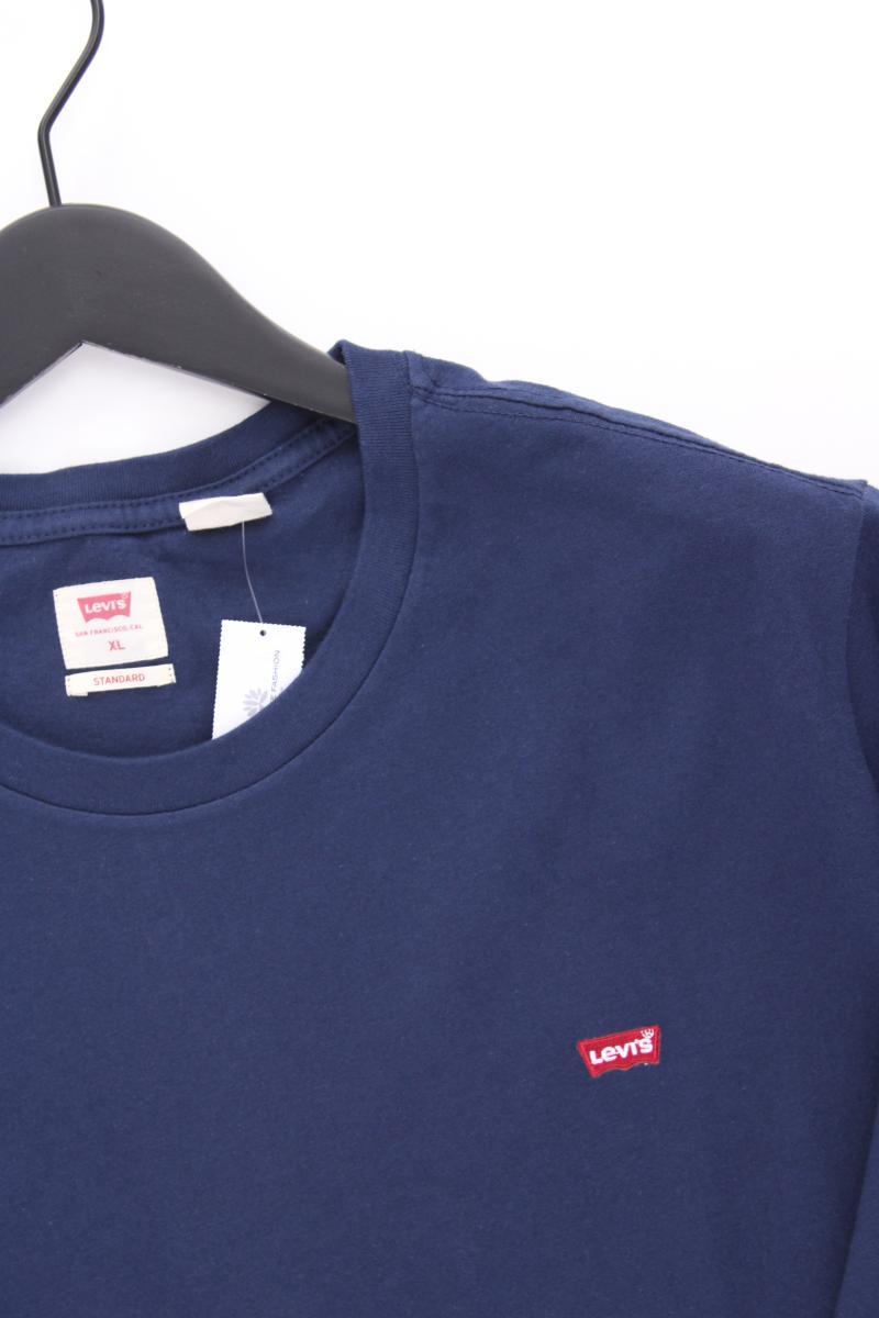 Levi's T-Shirt für Herren Gr. XL Kurzarm blau aus Baumwolle