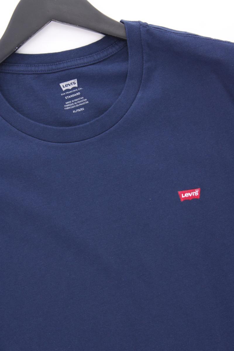 Levi's T-Shirt für Herren Gr. XL Kurzarm blau aus Baumwolle
