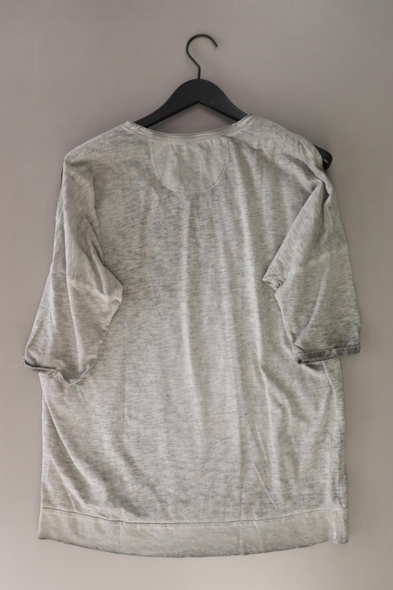 s'questo T-Shirt Gr. 42 Kurzarm mit Pailletten grau aus Baumwolle
