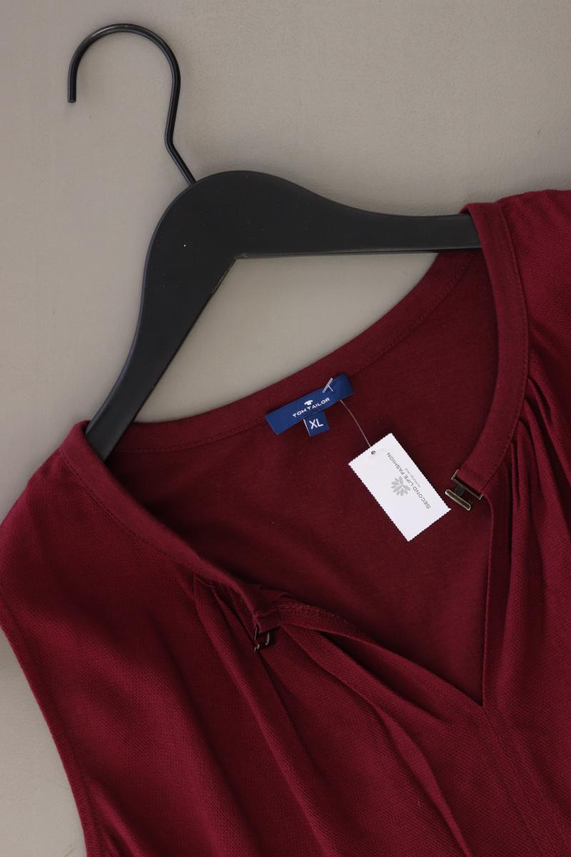 Tom Tailor Ärmellose Bluse Gr. XL rot aus Baumwolle