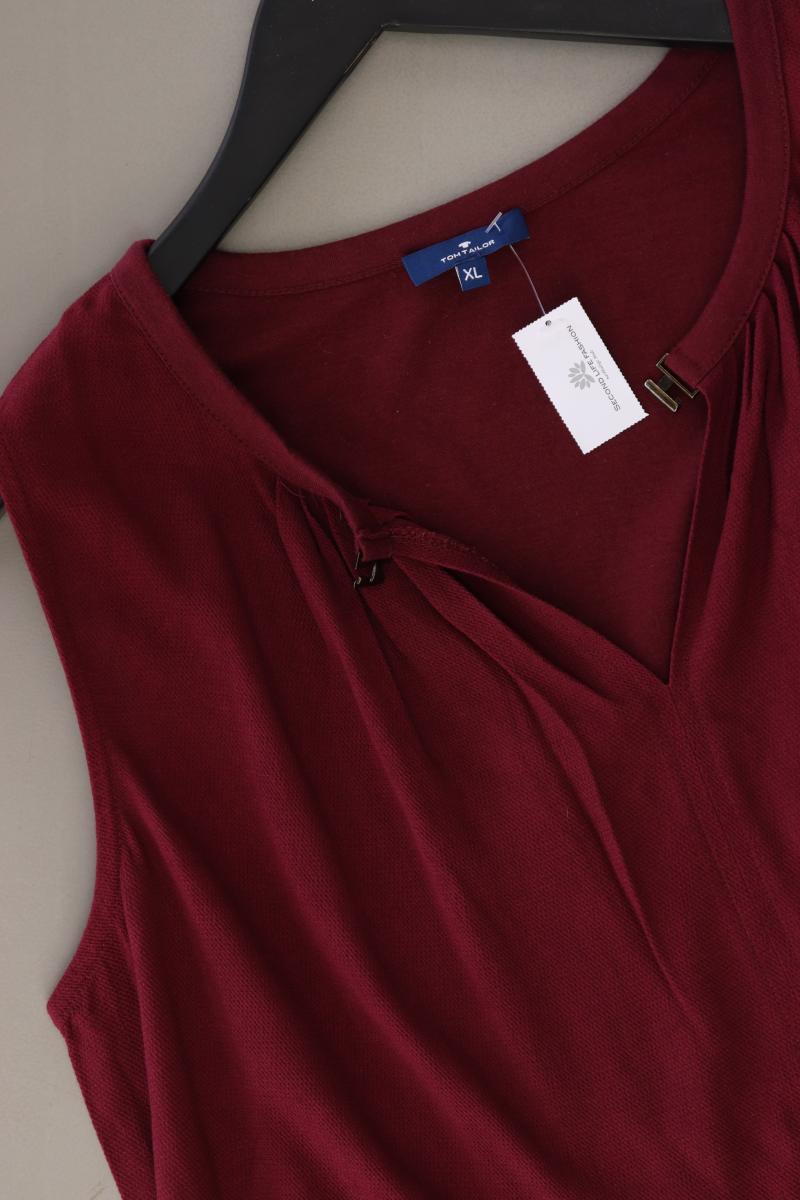 Tom Tailor Ärmellose Bluse Gr. XL rot aus Baumwolle
