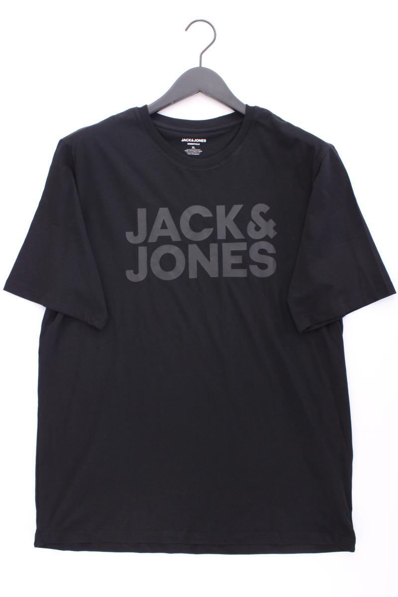 Jack & Jones Printshirt für Herren Gr. XL Kurzarm schwarz