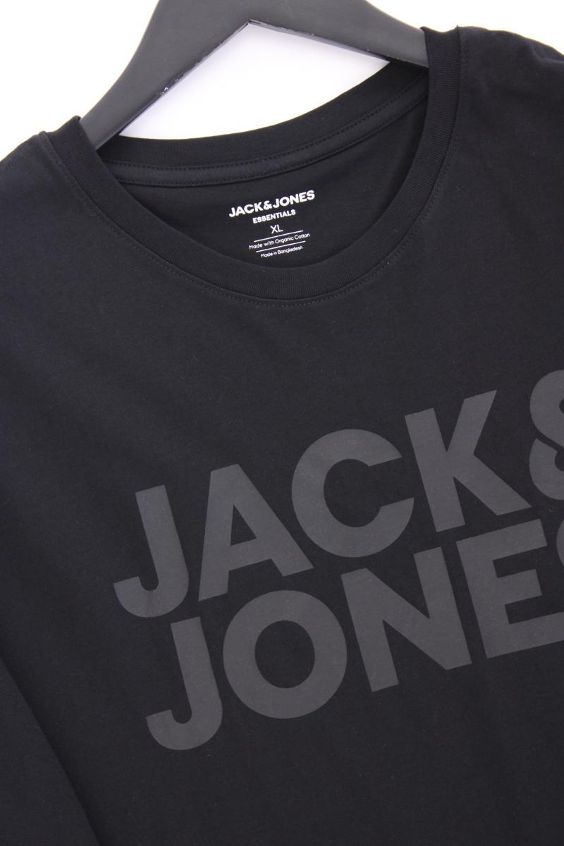 Jack & Jones Printshirt für Herren Gr. XL Kurzarm schwarz