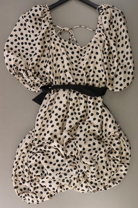 Mango Kurzarmkleid Gr. L gepunktet neu mit Etikett mit Gürtel creme