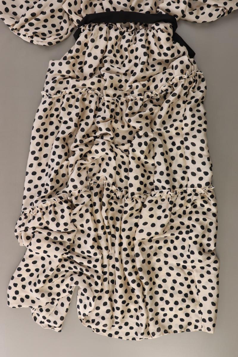 Mango Kurzarmkleid Gr. L gepunktet neu mit Etikett mit Gürtel creme