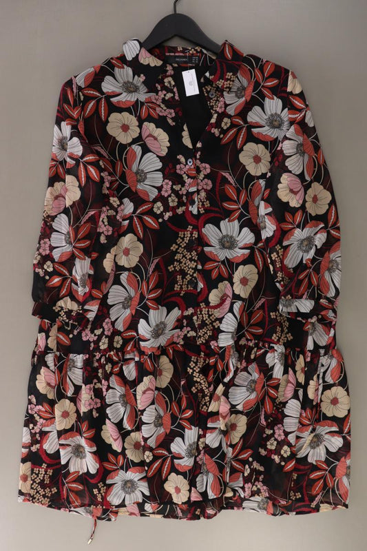 Hallhuber Langarmkleid Gr. 40 mit Blumenmuster schwarz aus Polyester