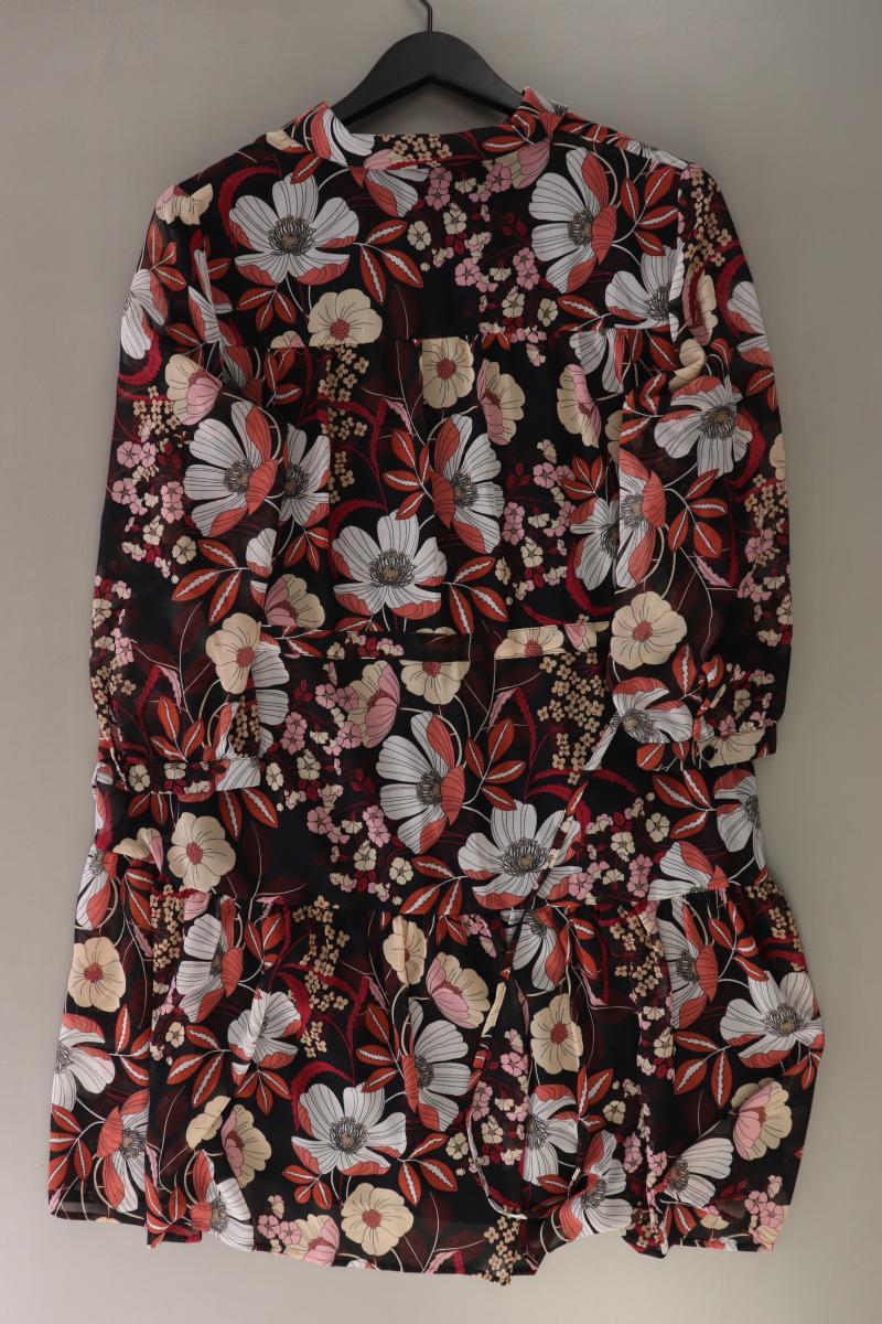 Hallhuber Langarmkleid Gr. 40 mit Blumenmuster schwarz aus Polyester