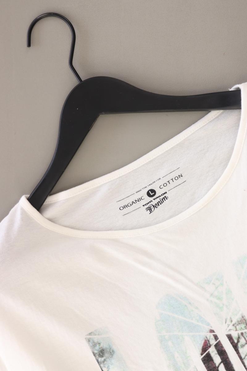 Tom Tailor Printshirt Gr. L 3/4 Ärmel weiß aus Baumwolle