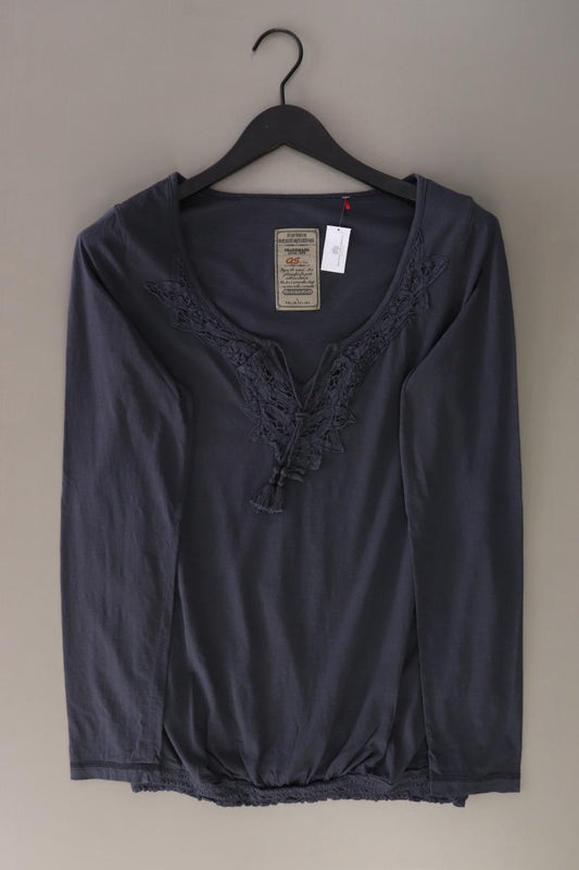 QS by s.Oliver Langarmbluse Gr. L blau aus Baumwolle