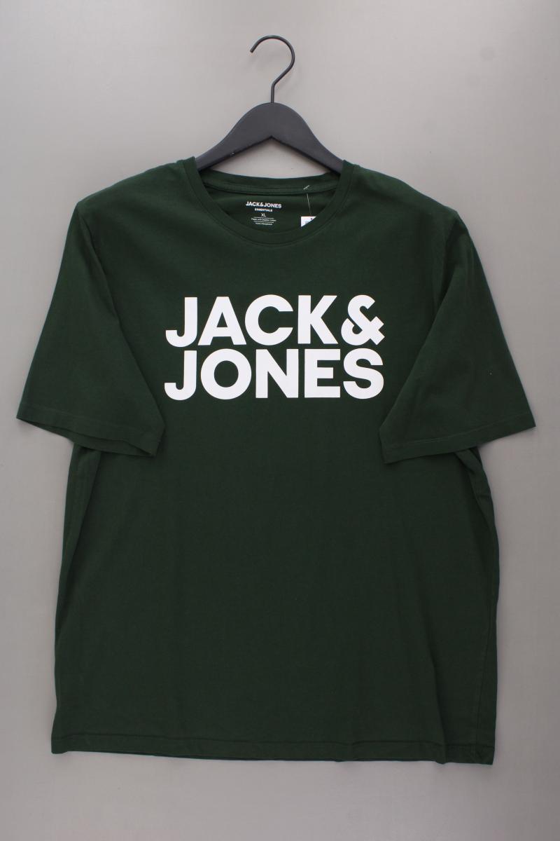 Jack & Jones Printshirt für Herren Gr. XL Kurzarm olivgrün aus Baumwolle
