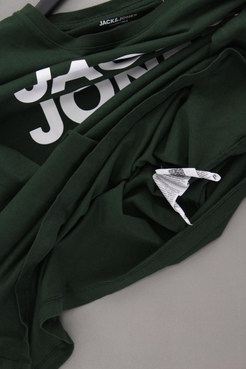 Jack & Jones Printshirt für Herren Gr. XL Kurzarm olivgrün aus Baumwolle