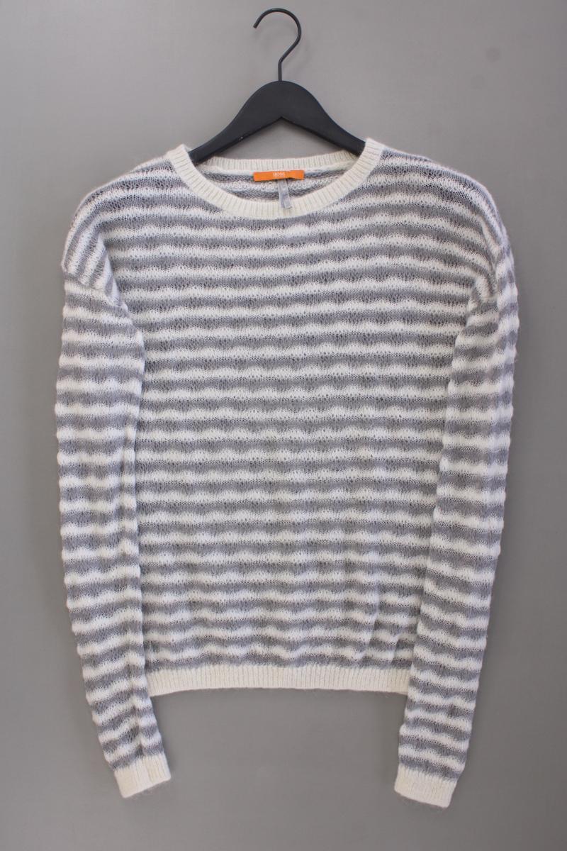 BOSS Orange Strickpullover mit Wolle für Herren Gr. S gestreift grau