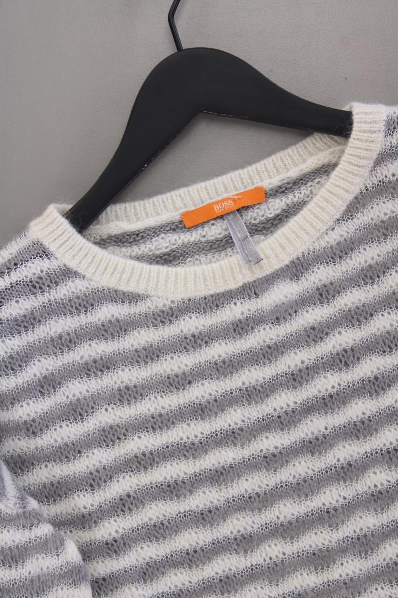 BOSS Orange Strickpullover mit Wolle für Herren Gr. S gestreift grau