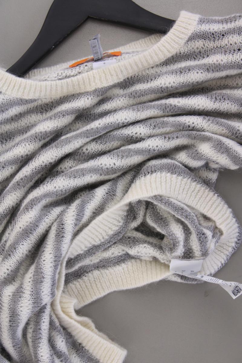 BOSS Orange Strickpullover mit Wolle für Herren Gr. S gestreift grau