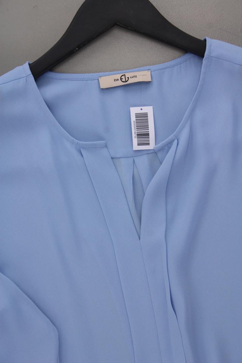Eva Lutz Langarmbluse Gr. 42 blau aus Polyester