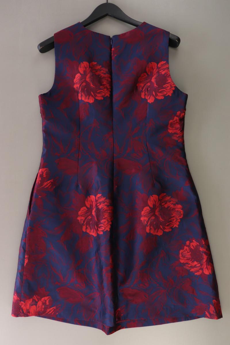 Apart Abendkleid Gr. 42 mit Blumenmuster Ärmellos blau aus Polyester