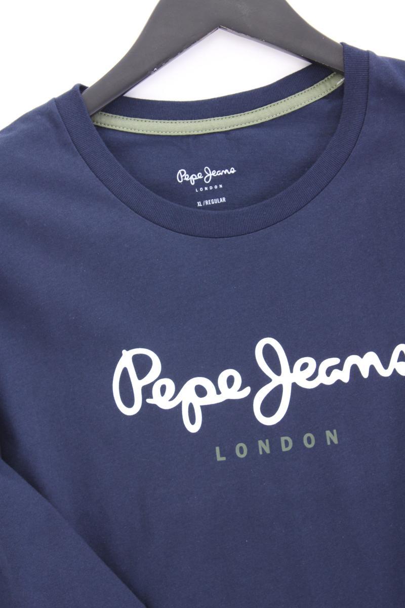 Pepe Jeans Longsleeve-Shirt für Herren Gr. XL Langarm blau aus Baumwolle