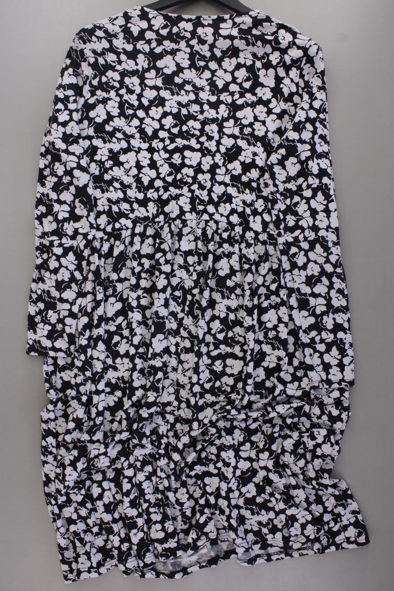 Asos Jerseykleid Gr. 44 mit Blumenmuster Langarm grau
