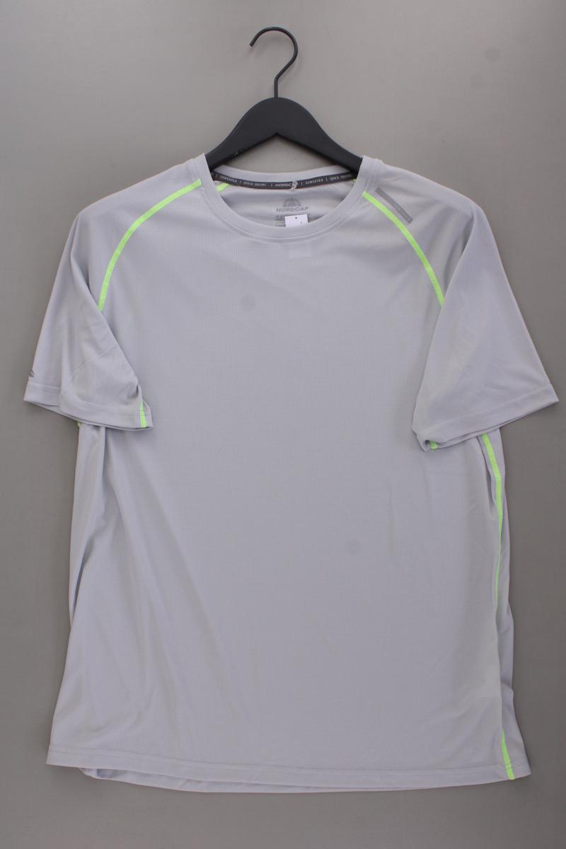 Nordcap Sportshirt für Herren Gr. L neuwertig Kurzarm grau aus Polyester