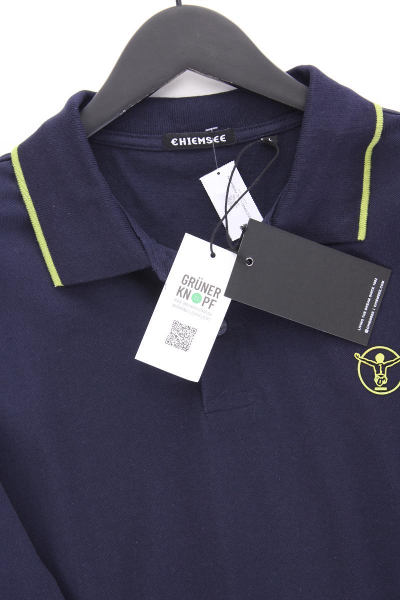 Chiemsee Poloshirt für Herren Gr. L neu mit Etikett Langarm blau aus Baumwolle