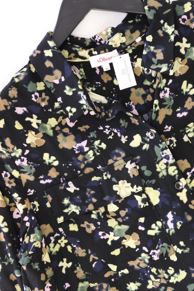 s.Oliver Langarmbluse Gr. 44 mit Blumenmuster schwarz