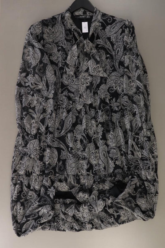 Hallhuber Langarmkleid Gr. 42 mit Paisleymuster grau aus Polyester