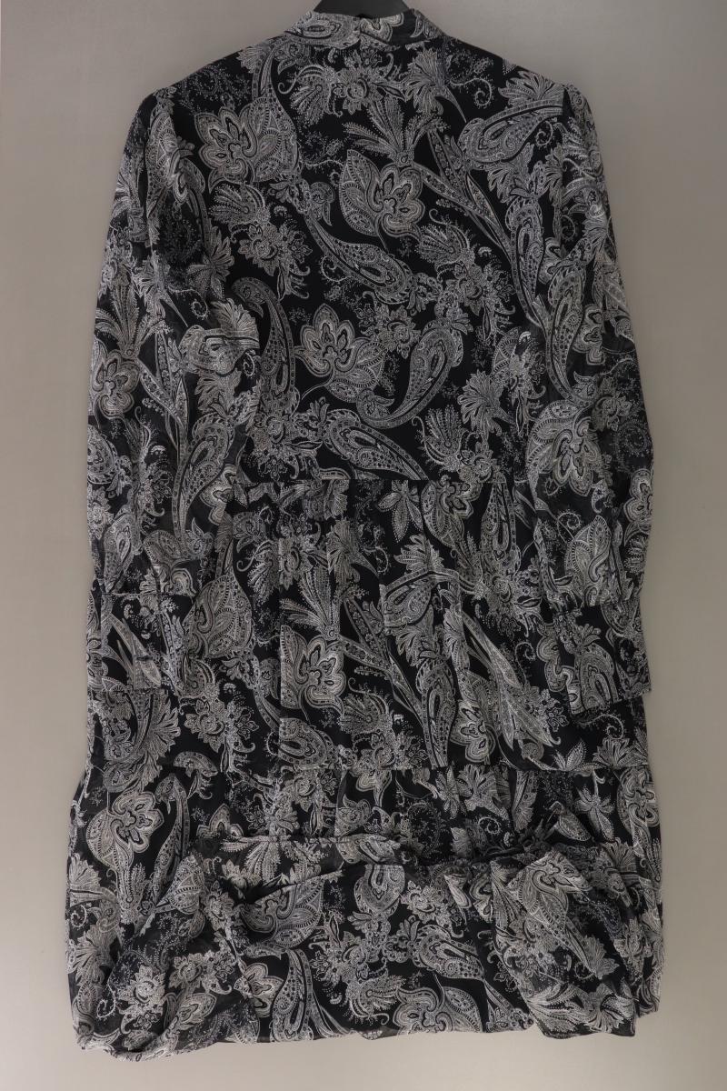 Hallhuber Langarmkleid Gr. 42 mit Paisleymuster grau aus Polyester