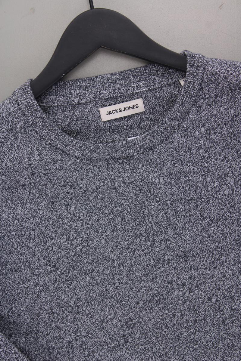 Jack & Jones Feinstrickpullover für Herren Gr. L neuwertig grau aus Baumwolle