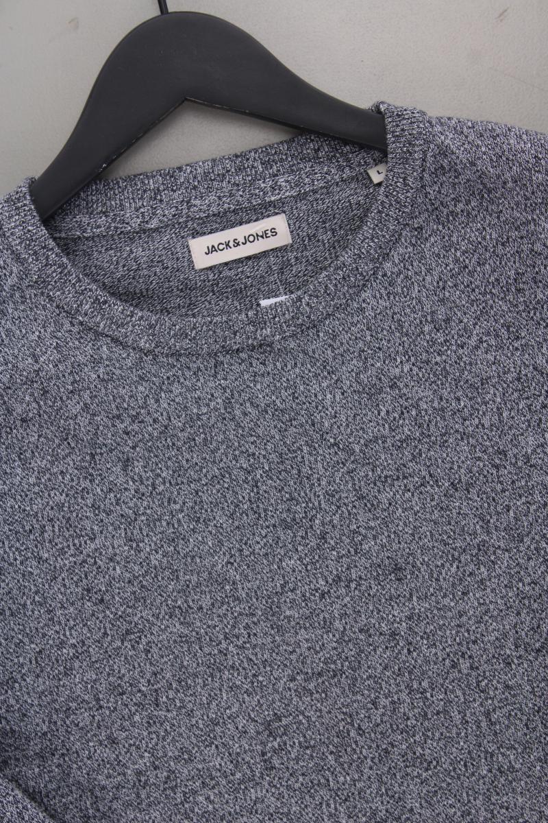 Jack & Jones Feinstrickpullover für Herren Gr. L neuwertig grau aus Baumwolle