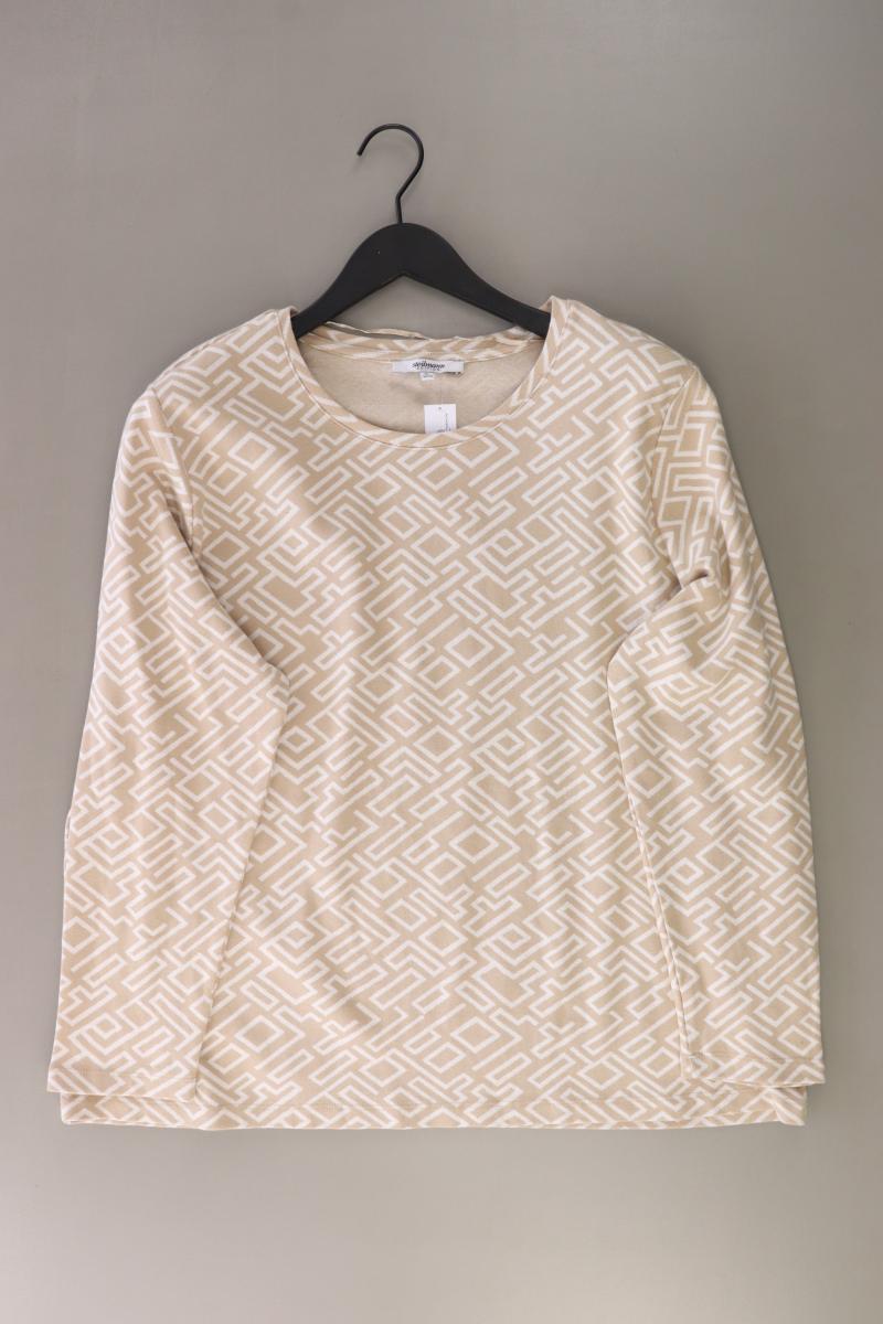 Steilmann Feinstrickpullover Gr. 48/50 geometrisches Muster creme aus Baumwolle