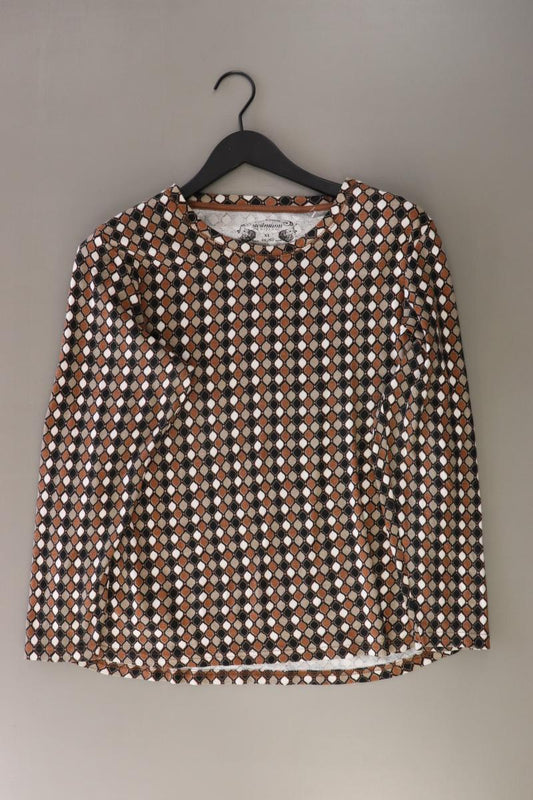 Steilmann Printshirt Gr. 48/50 Langarm braun aus Baumwolle