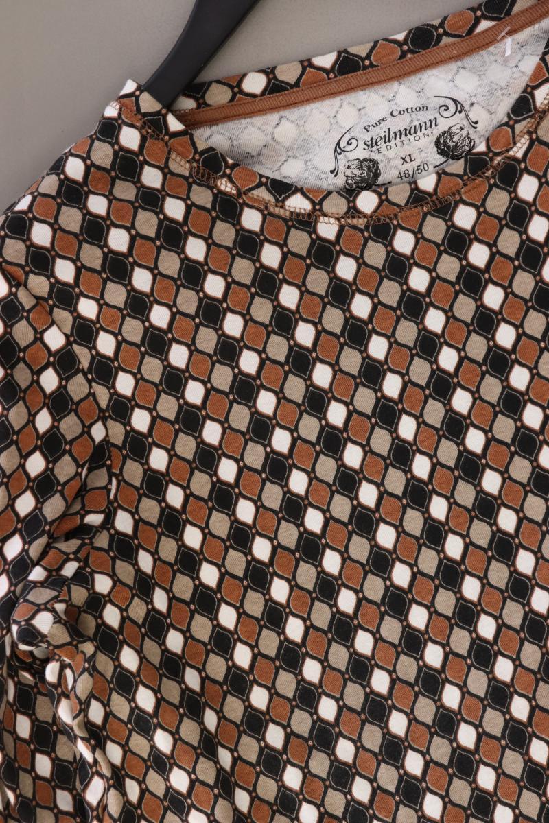 Steilmann Printshirt Gr. 48/50 Langarm braun aus Baumwolle
