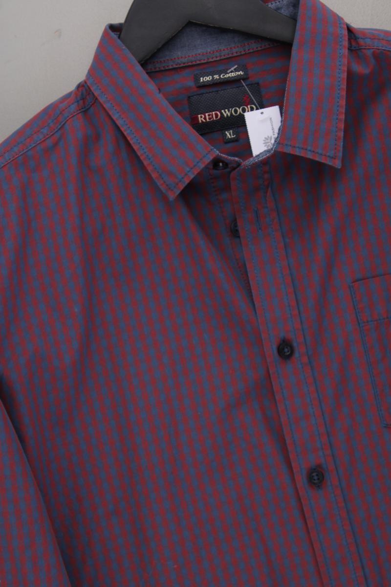 Red Wood Langarmhemd für Herren Gr. XL kariert rot aus Baumwolle