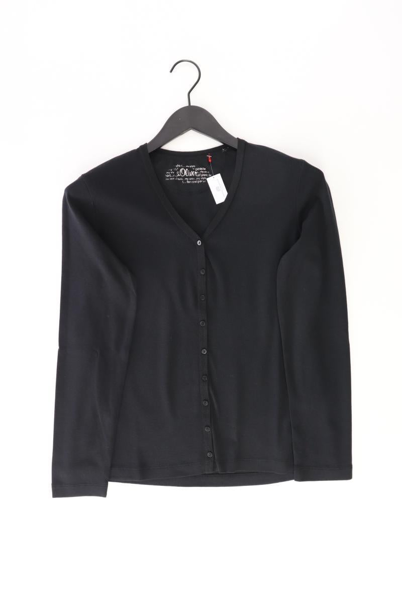 s.Oliver Regular Cardigan Gr. 44 Langarm schwarz aus Baumwolle