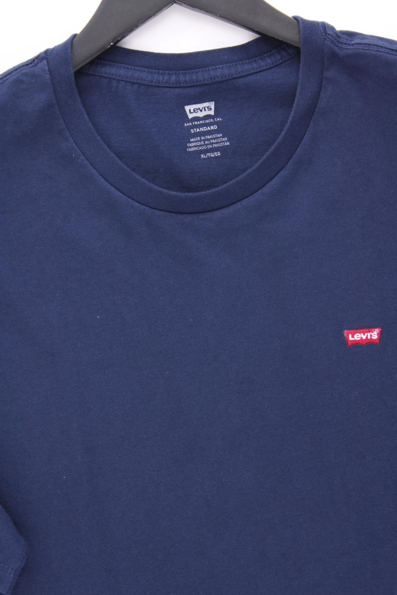 Levi's T-Shirt für Herren Gr. XL Kurzarm blau aus Baumwolle