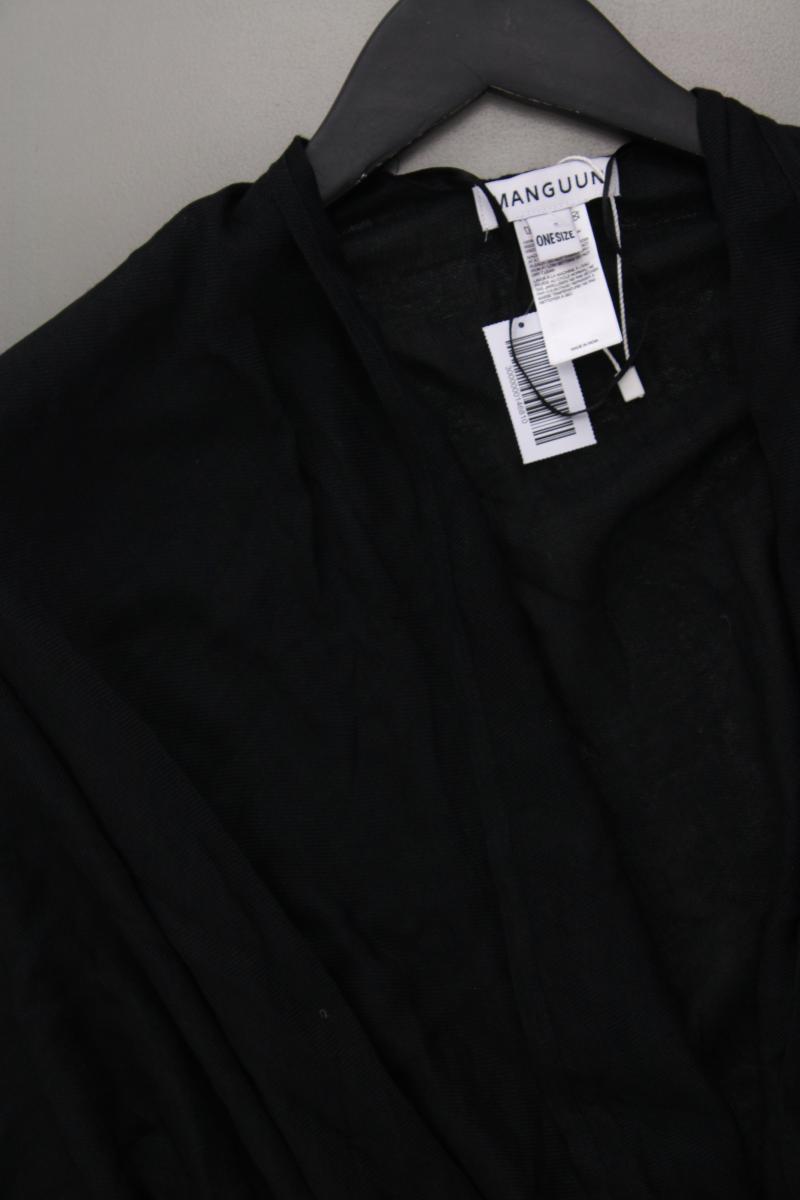 Manguun Poncho Gr. OneSize Weite Ärmel schwarz aus Viskose