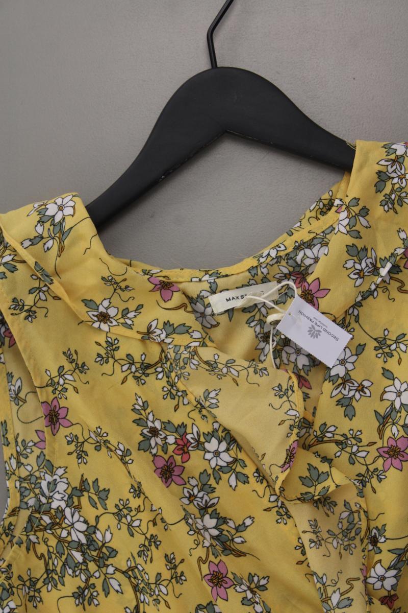 MAX STUDIO Ärmellose Bluse Gr. S mit Blumenmuster gelb aus Polyester