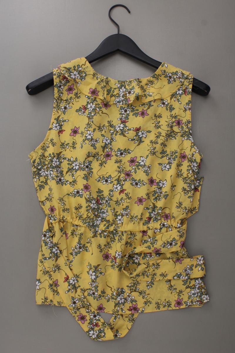 MAX STUDIO Ärmellose Bluse Gr. S mit Blumenmuster gelb aus Polyester