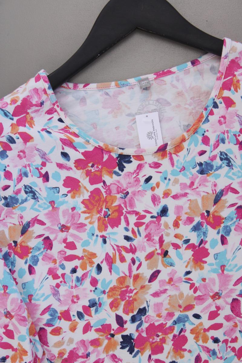 Rabe Printshirt Gr. 50 mit Blumenmuster Kurzarm mehrfarbig aus Baumwolle