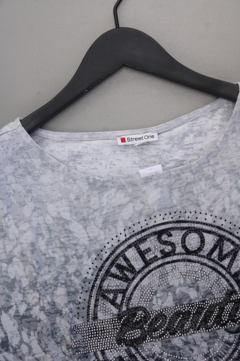 Street One Printshirt Gr. 46 Kurzarm blau