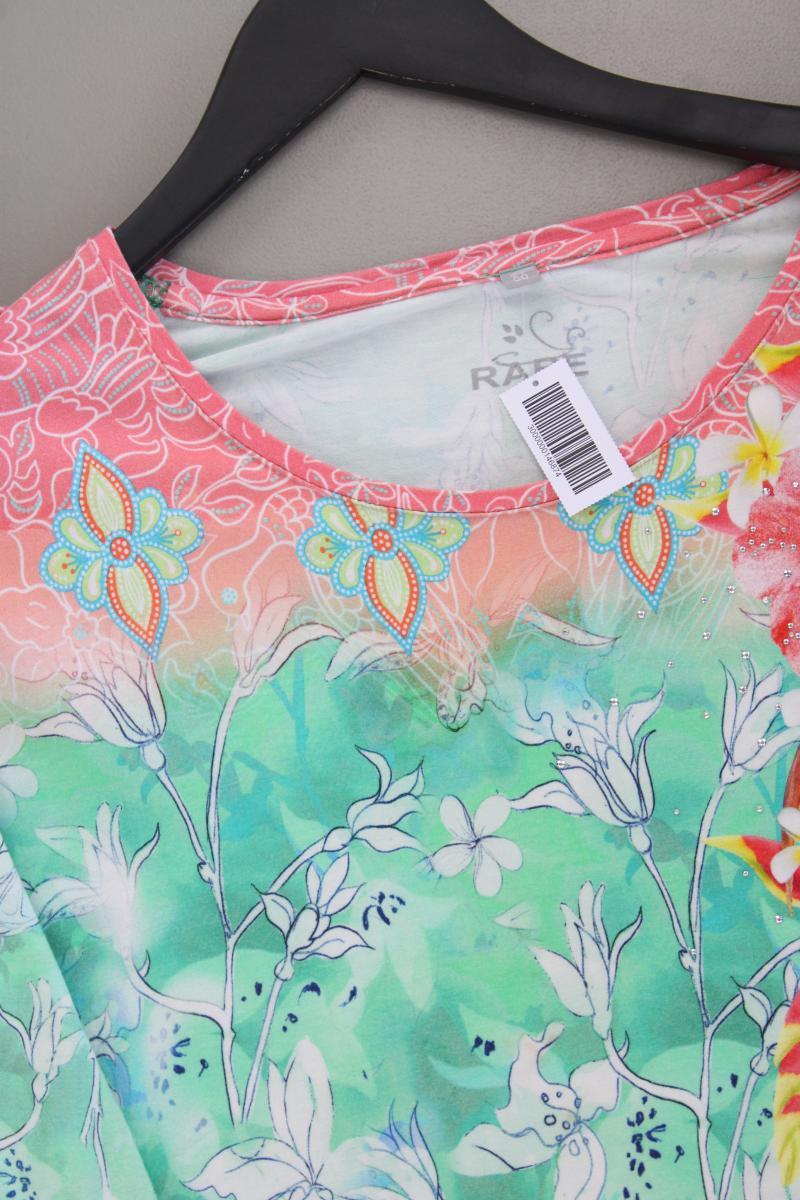 Rabe Printshirt Gr. 50 mit Blumenmuster Kurzarm mehrfarbig aus Viskose