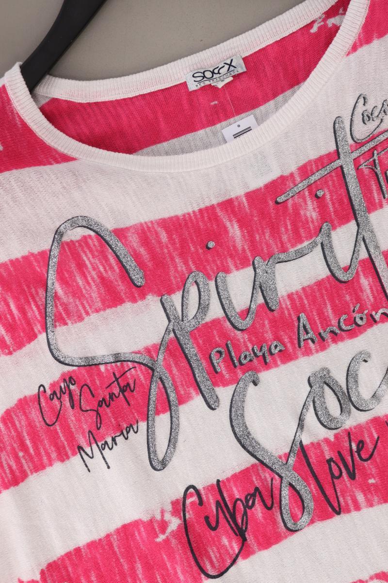 Soccx Ringelshirt Gr. 36 gestreift Kurzarm pink aus Baumwolle