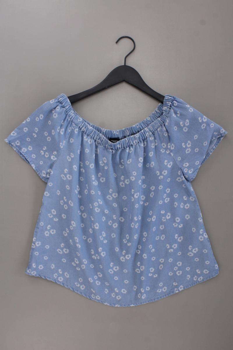 Vero Moda Carmenbluse Gr. S mit Blumenmuster neuwertig Kurzarm blau aus Lyocell