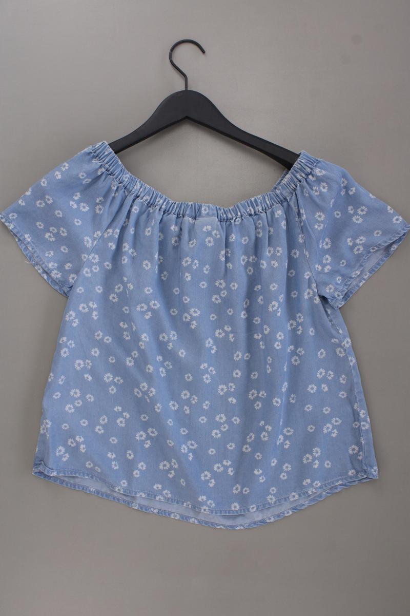 Vero Moda Carmenbluse Gr. S mit Blumenmuster neuwertig Kurzarm blau aus Lyocell