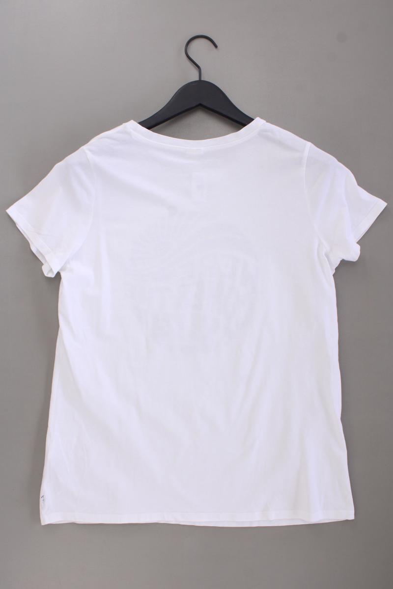 QS by s.Oliver Printshirt Gr. L Kurzarm weiß aus Baumwolle